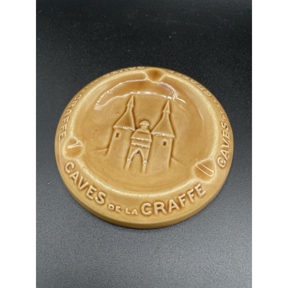 Vintage Caves de la Craffe Lunéville France Pottery Ashtray Dish